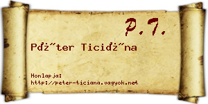 Péter Ticiána névjegykártya